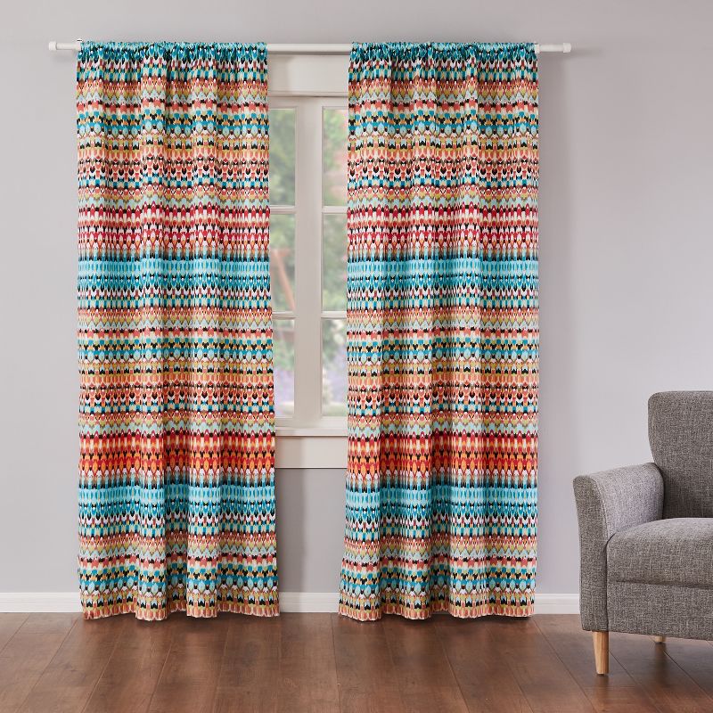 Corona Bohemian Lined Curtain Panel with Rod Pocket - 2pk - Levtex Home, 1 of 4
