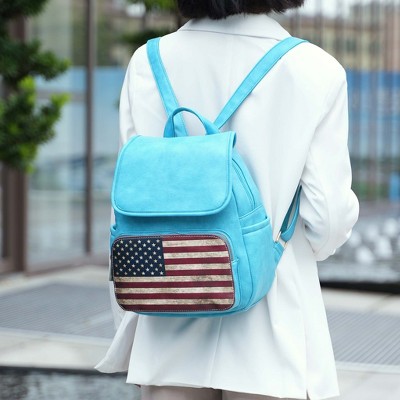 MKF Collection Patriotic Americana Backpack Bag – Fourth of July Vegan Leather Travel Backpack, Regina | MKF Collection by Mia K - Black — фото 2