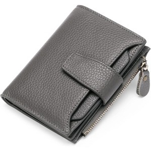BEAFUP Women's Genuine Leather Wallet,Compact Size Wallet, RFID Blocking,with 14 Slots and 2 Zippered Pockets & Zipper Coin Pouch - 1 of 4