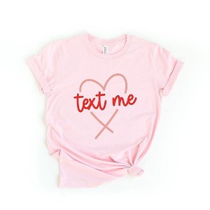 Simply Sage Market Women'sText Me Heart Short Sleeve Graphic Tee - 1 of 4