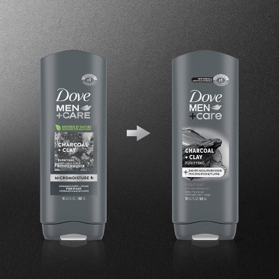 Dove Men+Care Elements Charcoal + Clay Micro Moisture Purify + Refresh Body Wash - 18 fl oz_1