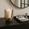 Modern Glass Pillar Hurrican Candle Holder with Metal Base - Decorative Home Decor for Living Room, Tables, Entryway, or Console Accent - Gold - 3 of 4
