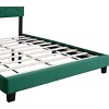 Streamdale GREEN QUEEN SIZE BED FRAME WITH ADJUSTABLE HEADBOARD SUPER AFFORDABLE NO BOX SPING REQUIRE - 4 of 4