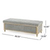 CAVINAS French Rustic Storage Ottoman Bench, Upholstered Ottoman Foot Rest, Rectangular Bedroom End Bench with Weathered Wood Frame - 4 of 4