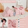 22 Piece Modular Kids Play Couch, Sectional Kids Play Sofa, Toddler Soft Foam Couch, Convertible Plush Sofa Play Set, for Playing, Sleeping - 4 of 4