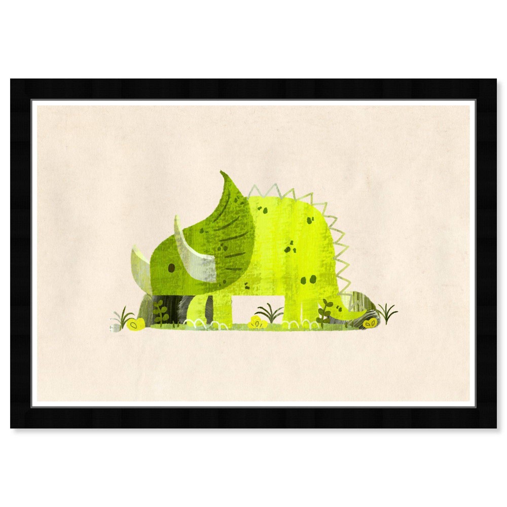 Photos - Other interior and decor 21" x 15" Dino Triceratops Animals Framed Art Print - Wynwood Studio