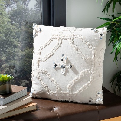Daphne 20" x 20" Off-White Cotton Accent Pillow