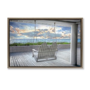 Stupell Industries Swing At The Beach Floating Frame Canvas Art - 1 of 4