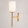 VAXCEL Shelby 1 Light Gold Brass Transitional Bathroom Vanity Fixture White Glass - 2 of 4