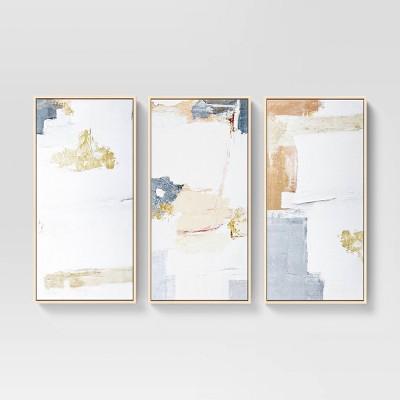 (Set of 3) 12" x 24" Abstract Framed Canvases - Threshold™