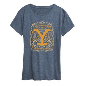 Women's - Yellowstone - Yellowstone Flourish Design Short Sleeve Graphic T-Shirt - 1 of 4