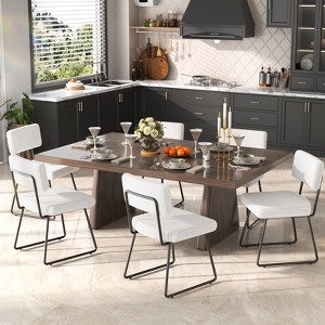 Aheaplus Dining Chairs Set of 2/4/6/8, Tufted Velvet Upholstered Metal Side Chair - 1 of 4