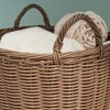 JANSNO 16" Brown Round Cone Resin Wicker Decorative Basket with Handles -For Towels, Toys, Magazines, and More - 3 of 4