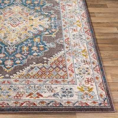 Reversible Blue Synthetic Rectangular Stain-Resistant Rug 7'10" x 10'3"