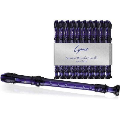 Lyons Soprano Recorder Value Bundle 100-Pack Transparent Purple