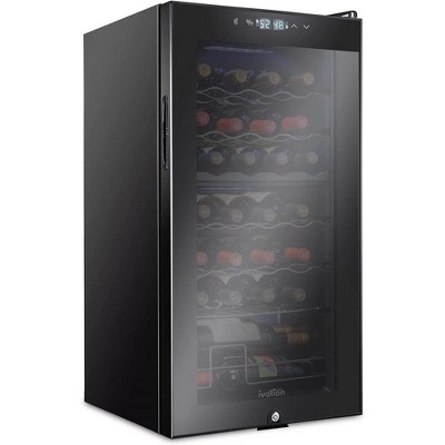 Ivation 28 Bottle Wine Cooler Fridge, Dual Zone Refrigerator With Lock ...