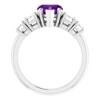 Pompeii3 7mm Amethyst Five-Stone Diamond Heart Shape Ring in 14k White or Yellow Gold - 4 of 4