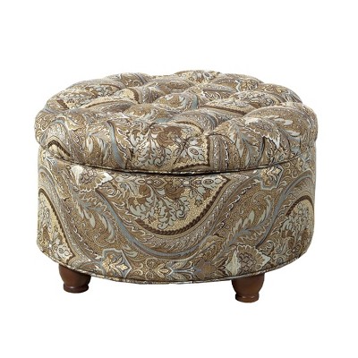 Wooden Ottoman with Hidden Storage - Benzara