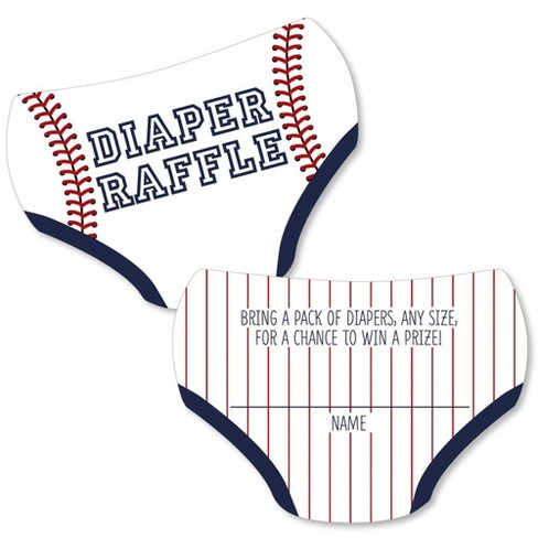 Big Dot of Happiness Batter Up - Baseball - Diaper Shaped Raffle Ticket Inserts - Baby Shower Activities - Diaper Raffle Game - Set of 24 - image 1 of 4