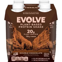 Evolve Real Plant-Powered Protein Shake - Double Chocolate - 4pk/44 fl oz