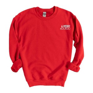 Simply Sage Market Women's Graphic Sweatshirt Embroidered Merry Mama Tree - 1 of 4