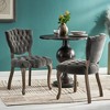 QingMoon Tufted Velvet Fabric Dining Chairs, European Design Kitchen Chairs Set of 2 with Curved Wooden Legs for Living Room and Dining Room - 2 of 4