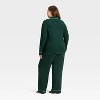 Women's Cloud Knit Modal Long Sleeve Notch Collar Top and Pants Pajama Set - Auden™ - 2 of 4