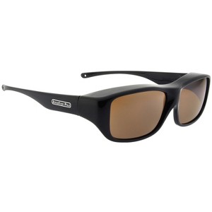 Jonathan Paul Fitovers Quamby Large LG Unisex Designer Fitover Sunglasses Wear Over Rx/Presciption Eyeglasses, Polarized Polarvue Amber Brown - 1 of 4