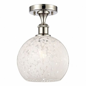 White Mouchette - 1 Light Semi-Flush Mount In Modern Style-11.25 Inches Tall and 8 Inches Wide - 1 of 1