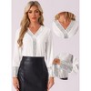 Allegra K Women's Sequin V Neck Long Sleeve Casual Lightweight Blouse - 2 of 4