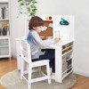 Kids Study Desk and Chair Set with Storage - White Learning Table with Bookshelf and Cabinets for Boys and Girls Ages 3-8 - 2 of 4