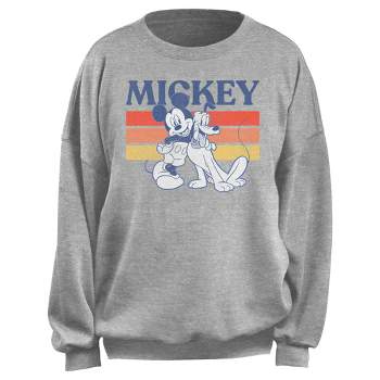 Junior's Mickey & Friends Retro Pluto and Mickey Sweatshirt