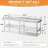 AMERLIFE Stainless Steel Table for Prep & Work Adjustable Under Shelf and Feet - 2 of 4