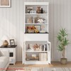 70" Tall Storage Cabinet w/ Drawer & 2 Glass Doors and 3 Shelves，Wood Display Cabinets for Kitchen, Living Room, Dining Room, Entryway - 4 of 4