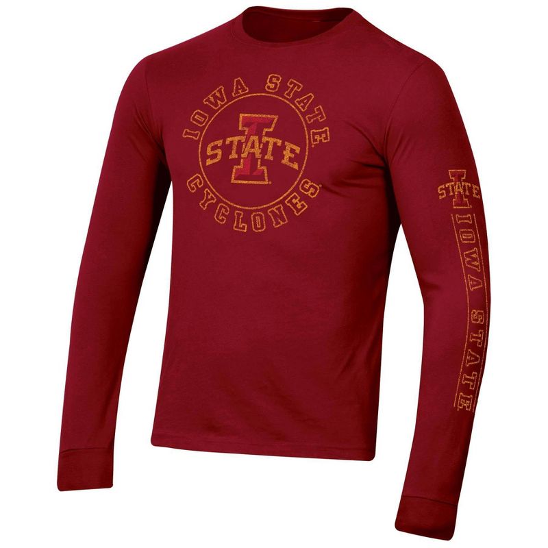 NCAA Iowa State Cyclones Men's Suede Long Sleeve T-Shirt, 1 of 4