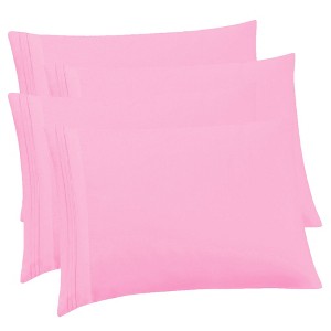 4 Pack, Luxury Embroidered Ultra Soft Microfiber Pillowcases by Sweet Home Collection® - 1 of 2