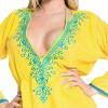 LA LEELA women's Vacation Casual Swim Holiday Beachwear Summer Short Party Swimsuit Cover ups Beach Dress Medium-Large Yellow, Solid - image 3 of 3