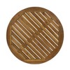 Lyngins Acacia Wood Outdoor Bistro Table, Round Slatted Patio Side Table with Cross Base, Round Patio End Tables - 4 of 4