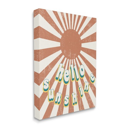 Stupell Industries Playful Hello Sunshine Phrase Orange Sun Burst Target