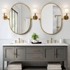 PexFix 23 in. W x 31 in. H Oval Metal Framed Pivoted Bathroom Wall Vanity Mirror in Gold - 3 of 4