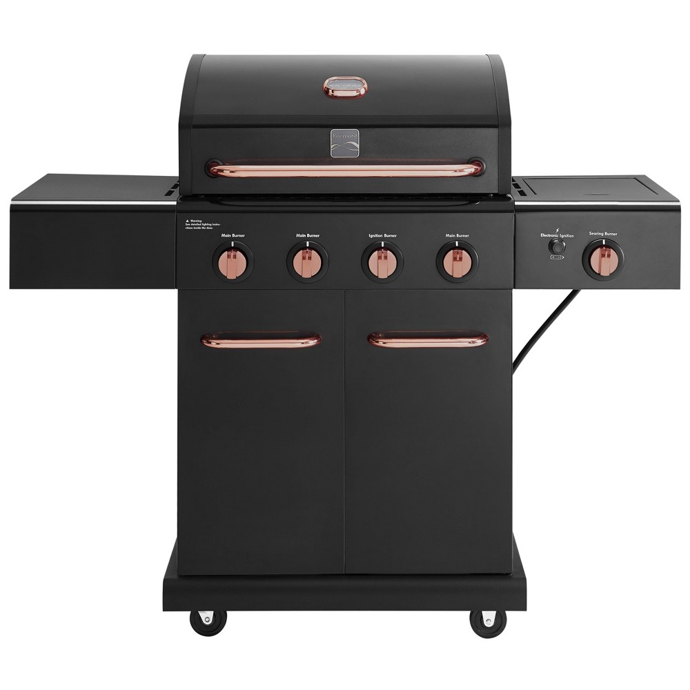 Photos - Electric Grill Kenmore 4-Burner Outdoor Gas BBQ Grill with Searing Side Burner PG-40409S0LB-2: Propane, Patio, 52,000 BTU 