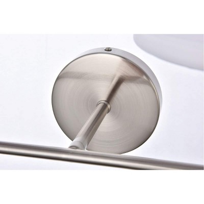Bethany 2-Light Satin Nickel and White Fabric Wall Sconce