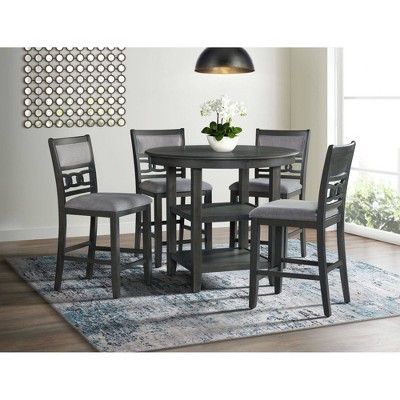 Image 0 of  Gia Round PUB  5pc Dining Set - Grey