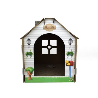ASPCA Cottage Cat House with Scratchboard - White