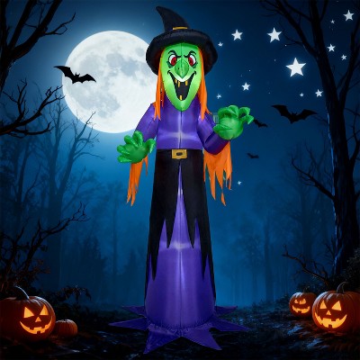 Joyfy 12 FT Tall Halloween Inflatable Witch with Built-in LED for Outdoor Decoration, Halloween Indoor Yard, Garden, Lawn Holiday Party Decoration