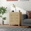 HOMCOM Fluted Dresser for Bedroom with 4 Drawers, Chest of Drawers with Gold Finger Pulls and 4 Wood Legs - 2 of 4
