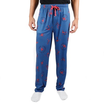 Spiderman Marvel Comic Book Superhero All Over Print Men's Blue Sleep Pajama Pants