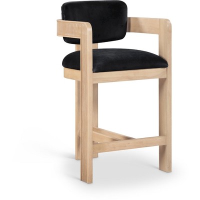 Meridian Furniture,Sacha Black Velvet Stool