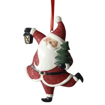 Season's Designs Christmas Tree 4In Santa W/ Christmas Tree Ornamentament