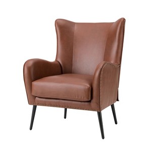 Harpocrates Classic Armchair with wingback and nailhead trim | ARTFUL LIVING DESIGN - 1 of 4